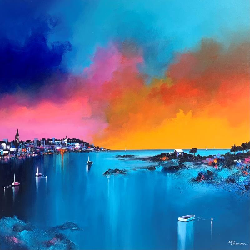 Painting Borealis by Pienon Cyril | Painting Abstract Landscapes Acrylic Sand