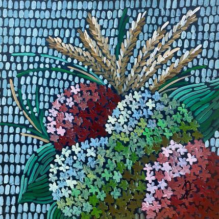 Peinture hortensias et seigle par Dmitrieva Daria | Tableau Impressionnisme Acrylique Nature