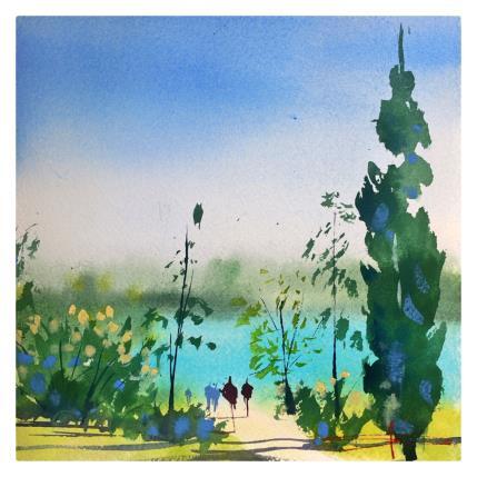 Painting Étang de l’Hérault  by Bailly Kévin  | Painting Figurative Ink, Watercolor Architecture, Pop icons, Urban