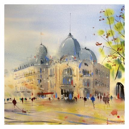 Painting Place de la comédie  by Bailly Kévin  | Painting Figurative Ink, Watercolor Architecture, Urban