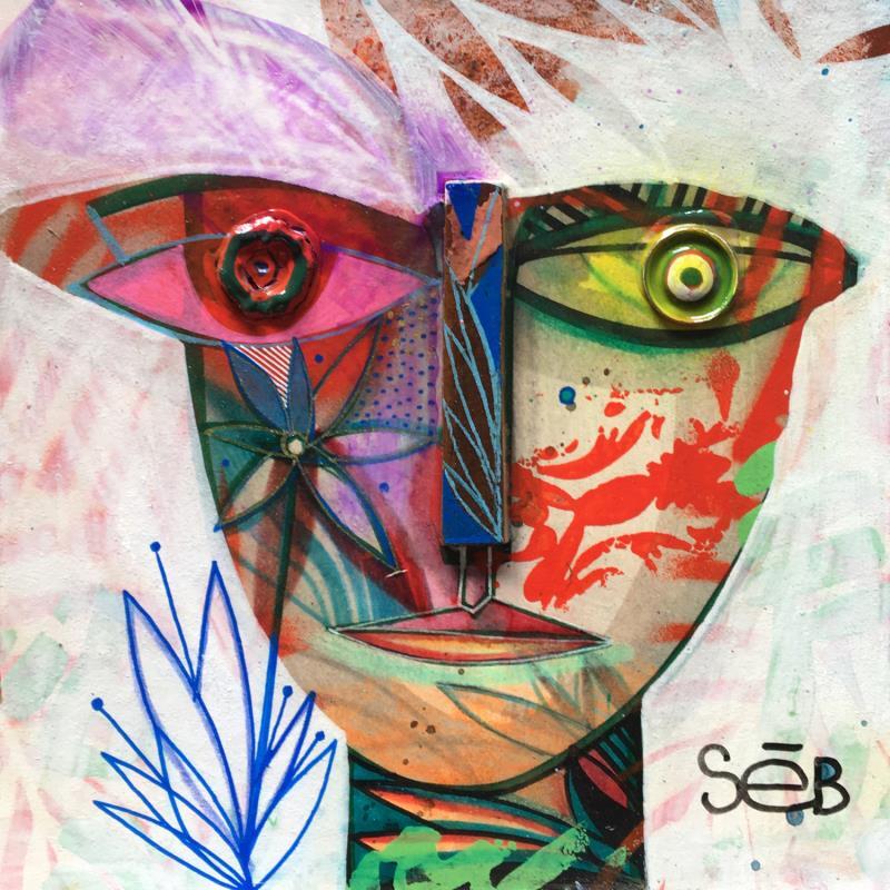 Painting Kaléana by Seb | Painting Raw art Portrait Nature Acrylic