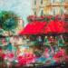 Peinture Tea time  par Solveiga | Tableau Impressionnisme Urbain Scènes de vie Architecture Huile Acrylique