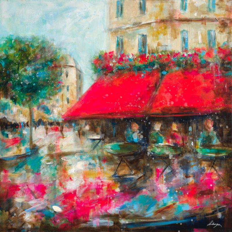 Peinture Tea time  par Solveiga | Tableau Impressionnisme Urbain Scènes de vie Architecture Huile Acrylique