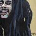 Peinture Bob Marley par G.C.Popartist | Tableau Pop-art Portraits Musique Icones Pop Acrylique Collage Encre Upcycling Papier