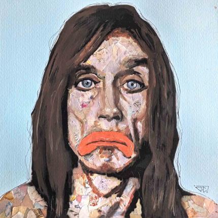 Peinture Iggy Pop par G.C.Popartist | Tableau Pop-art Acrylique, Collage, Encre, Huile, Papier, Upcycling Icones Pop, Musique, Portraits