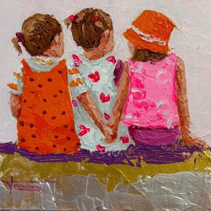 Peinture FRIENDS FOREVER par Escobar Francesca | Tableau Figuratif Acrylique, Bois Enfant