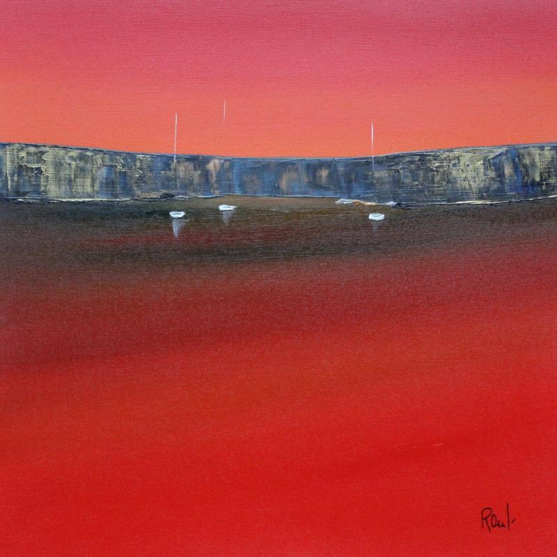 Peinture Horizon marin 71 par Roussel Marie-Ange et Fanny | Tableau Figuratif Marine Minimaliste Huile