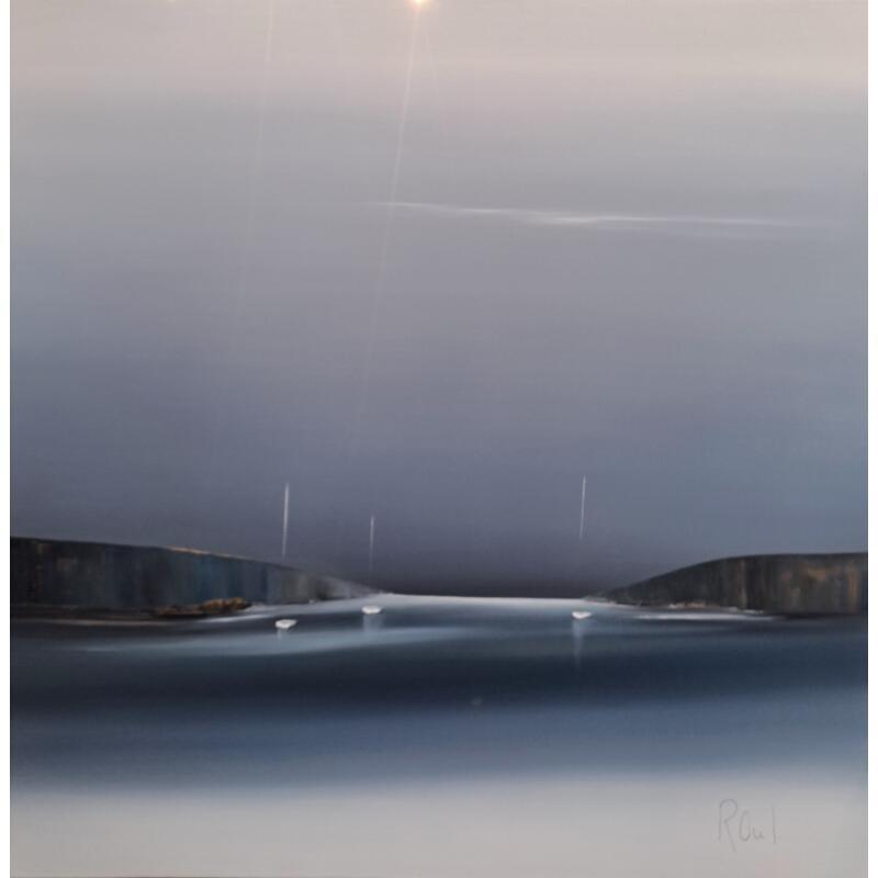 Gemälde Douceur Marine 70 von Roussel Marie-Ange et Fanny | Gemälde Figurativ Marine Minimalistisch Öl