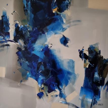 Peinture In blue par Virgis | Tableau Abstrait Huile Minimaliste