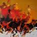 Peinture Bonfire at night par Virgis | Tableau Abstrait Minimaliste Huile