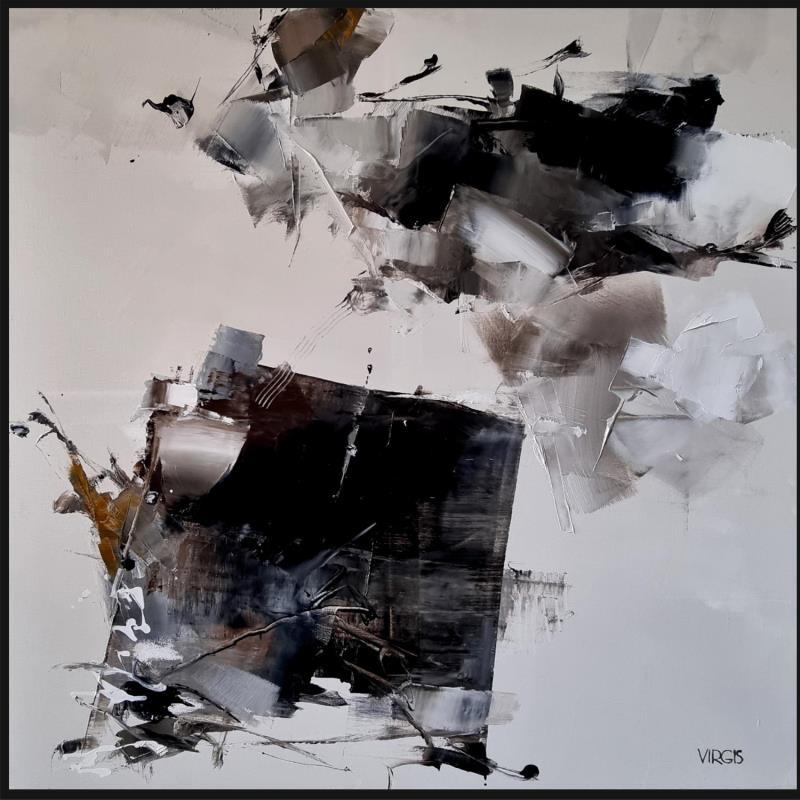Peinture Flying over you par Virgis | Tableau Abstrait Minimaliste Huile