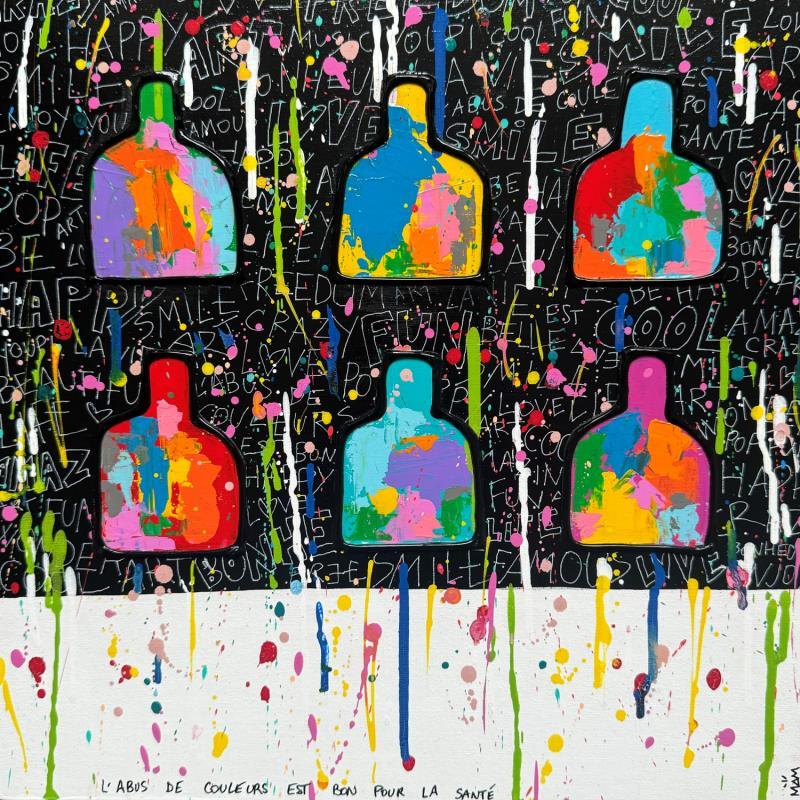 Gemälde L'ABUS A DU BON von Mam | Gemälde Pop-Art Pop-Ikonen Alltagsszenen Minimalistisch Acryl