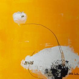 Painting Abstract yellow A 132 by Wilms Hilde | Painting Abstract Acrylic, Gluing
