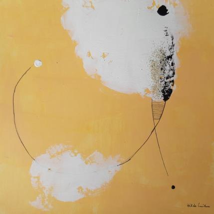 Peinture Abstract yellow B 122 par Wilms Hilde | Tableau Abstrait Acrylique, Collage