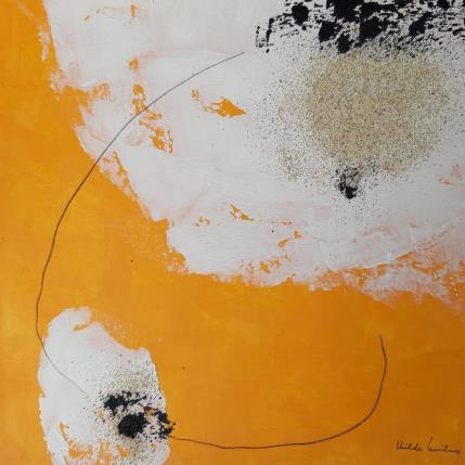 Peinture Abstract yellow B 123 par Wilms Hilde | Tableau Abstrait Acrylique, Collage