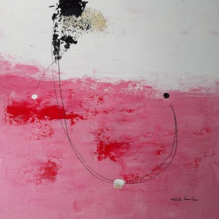 Peinture Abstract pink B 124 par Wilms Hilde | Tableau Abstrait Acrylique, Collage