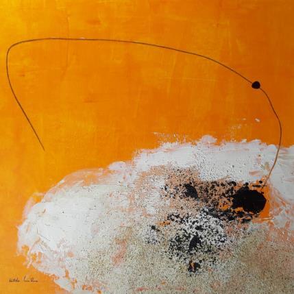 Peinture Abstract yellow B 125 par Wilms Hilde | Tableau Abstrait Acrylique, Collage