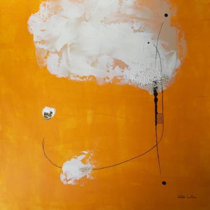 Peinture Abstract yellow C1 36 par Wilms Hilde | Tableau Abstrait Acrylique, Collage, Feuille d'or