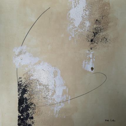 Peinture Abstract beige C 137 par Wilms Hilde | Tableau Abstrait Acrylique, Collage, Feuille d'or