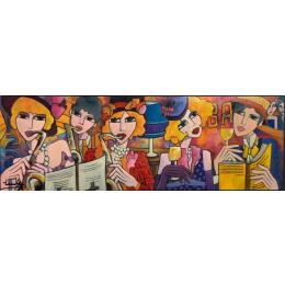 Painting Le blond te va si bien  by Fauve | Painting Figurative Acrylic Life style, Mode, Music