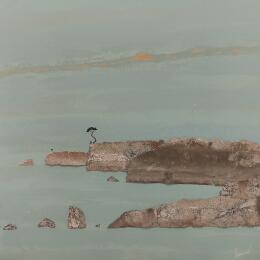 Peinture Océan turquoise par Lemonnier  | Tableau Matiérisme Acrylique, Zinc Paysages