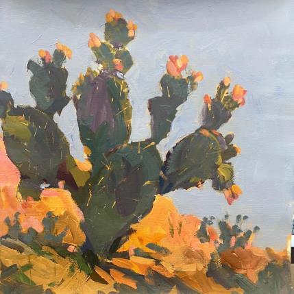 Painting Desert Prickly Pear by Carrillo Cindy | Painting Figurative Oil Landscapes
