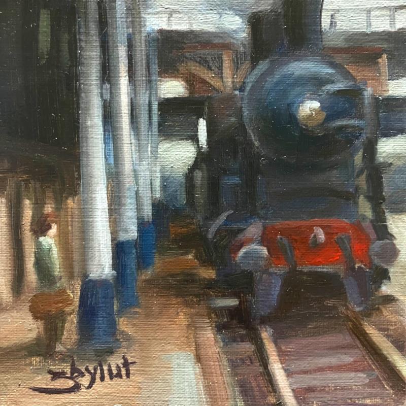 Painting Gare saint lazare by Zbylut Ludovic | Painting Figurative Oil