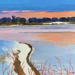 Gemälde Couchant hivernal von Clavel Pier-Marion | Gemälde Impressionismus Holz, Öl Landschaften