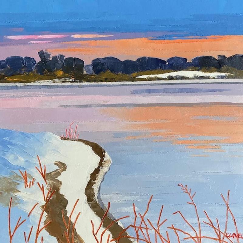 Gemälde Couchant hivernal von Clavel Pier-Marion | Gemälde Impressionismus Landschaften Holz Öl