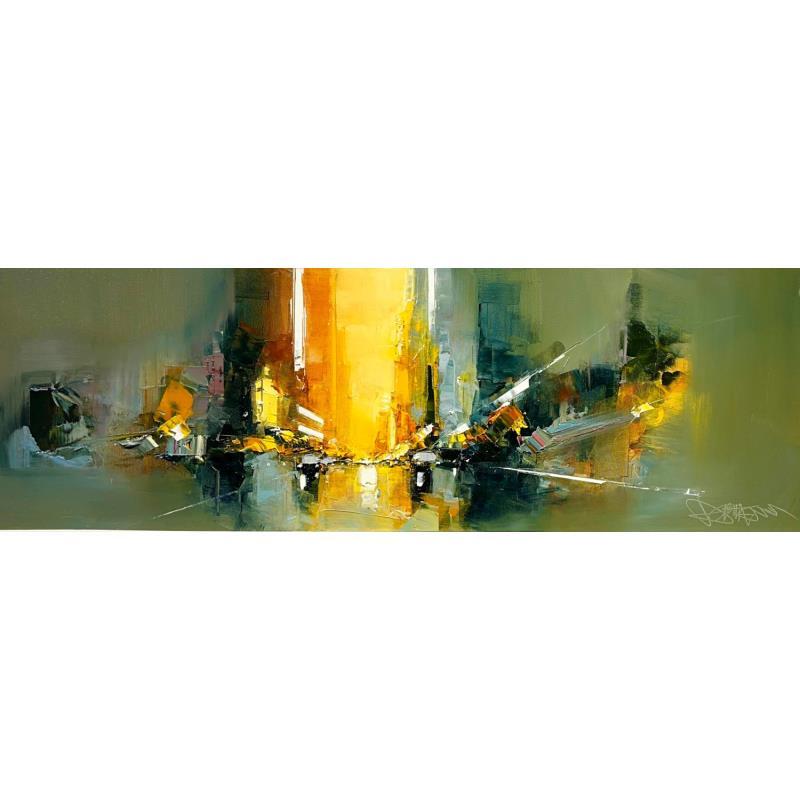 Peinture Manhattanhenge par Castan Daniel | Tableau Abstrait Paysages Urbain Minimaliste Huile