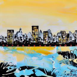 Painting Acapulco by Autelin Florence | Painting Figurative Acrylic Architecture, Landscapes, Urban