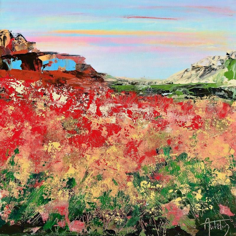 Painting Santa Julia Coast by Autelin Florence | Painting Figurative Landscapes Nature Acrylic