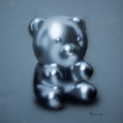 Painting Chrome Bear by Bisoux Morgan | Painting Figurative Acrylic Animals, Black & White, Child, Pop icons