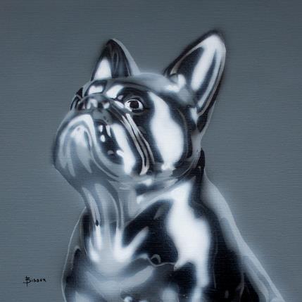 Painting Black & Chrome by Bisoux Morgan | Painting Figurative Acrylic, Oil Animals, Black & White, Pop icons