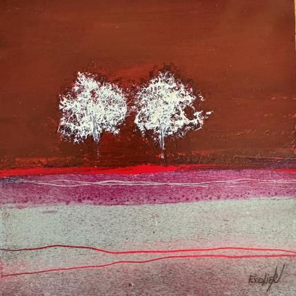 Painting A la lisière du temps by Escolier Odile | Painting Figurative Acrylic, Cardboard Landscapes, Nature