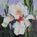 Painting White iris by Lunetskaya Elena | Painting Figurative Oil