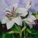 Painting White lily by Lunetskaya Elena | Painting Figurative Oil