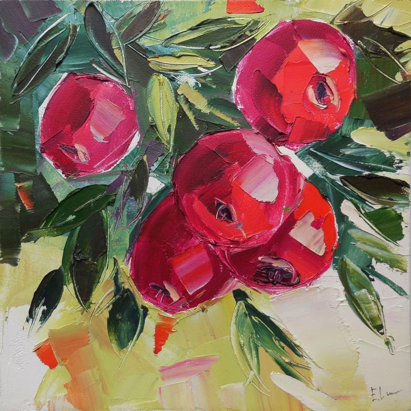Peinture Red apples par Lunetskaya Elena | Tableau Figuratif Huile