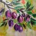 Peinture Plums on a branch par Lunetskaya Elena | Tableau Figuratif Huile