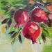 Painting Pomegrenate branch by Lunetskaya Elena | Painting Figurative Oil