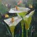 Painting Calla lily flowers by Lunetskaya Elena | Painting Figurative Oil
