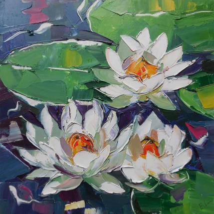 Peinture Blooming pond par Lunetskaya Elena | Tableau Figuratif Huile