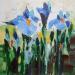 Peinture Blue iris  par Lunetskaya Elena | Tableau Figuratif Huile