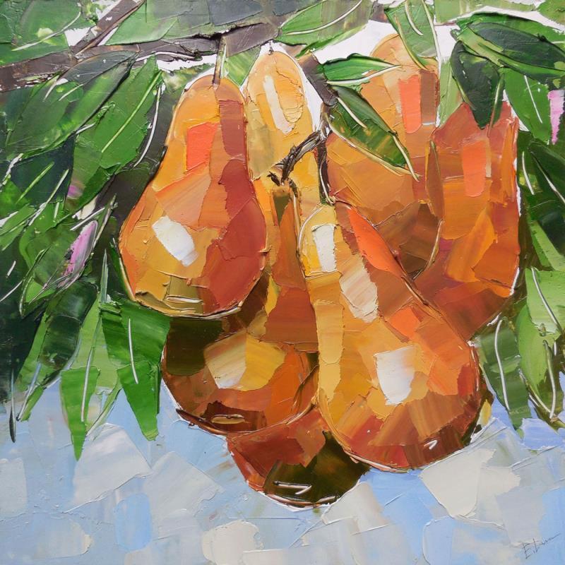 Peinture Pears on a branch par Lunetskaya Elena | Tableau Figuratif Huile