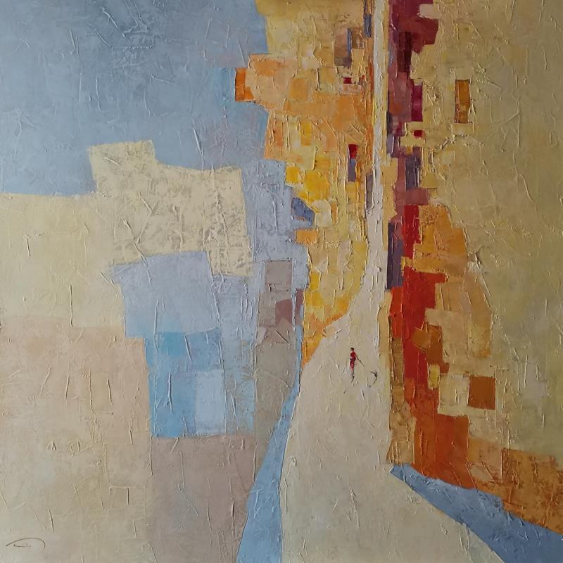 Peinture Stay here  par Tomàs | Tableau Abstrait Société Urbain Scènes de vie Huile