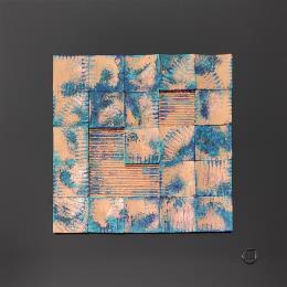 Peinture Tikal par Bauquel Véronique | Tableau Abstrait Acrylique, Collage, Métal, Résine Minimaliste