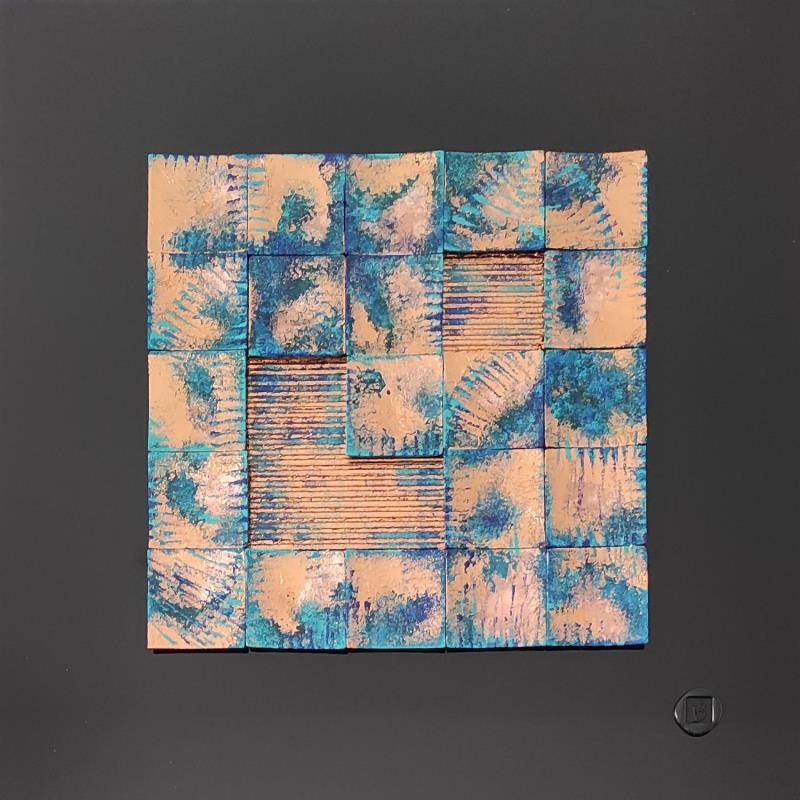 Painting Tikal by Bauquel Véronique | Painting Abstract Minimalist Metal Acrylic Gluing Resin