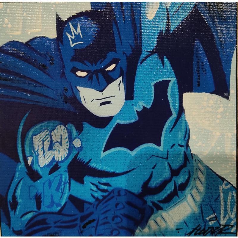 Gemälde Batman Pop von Lemoine Mael | Gemälde Street art Pop-Ikonen Graffiti Acryl