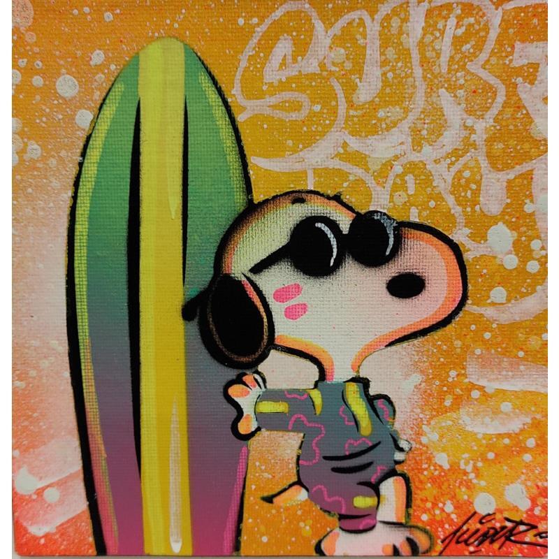 Painting Snoopy surf by Lemoine Mael | Painting Pop-art Pop icons Graffiti Acrylic