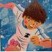 Painting Captain Tsubasa by Lemoine Mael | Painting Pop-art Pop icons Graffiti Acrylic